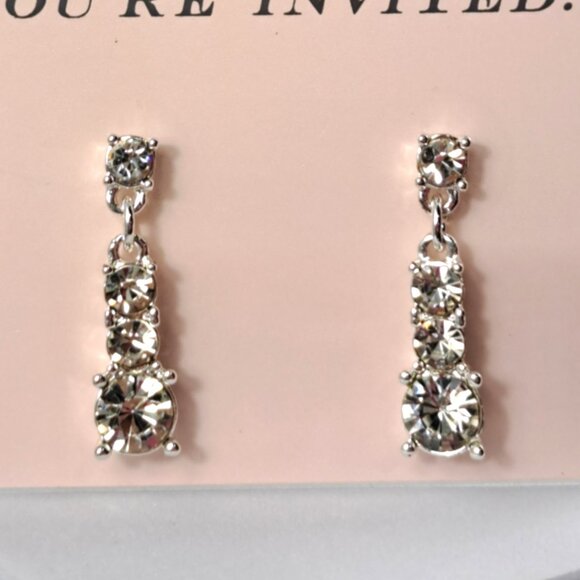 You're Invited Graduated CZ Drop Earrings - Picture 2 of 2